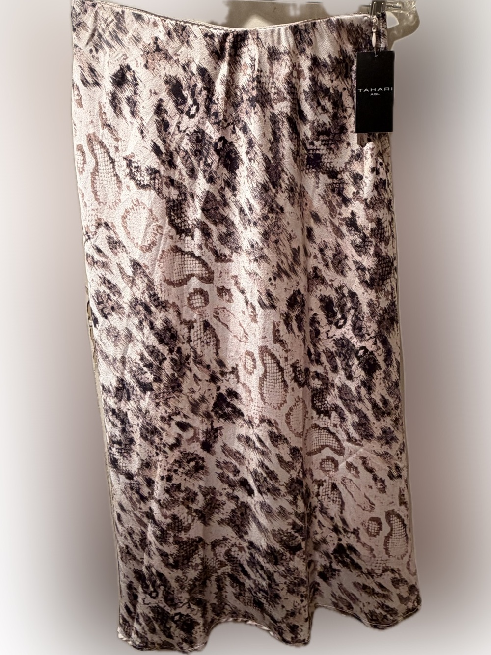 NWT Tahari ASL Beige and Brown Animal Print Midi Skirt